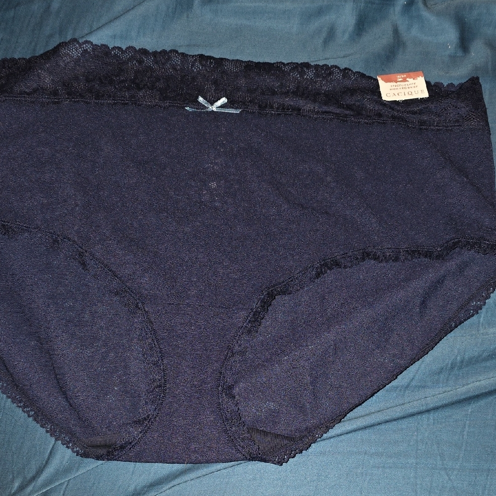 Cacique Midnight Blue Lace Trim Panties